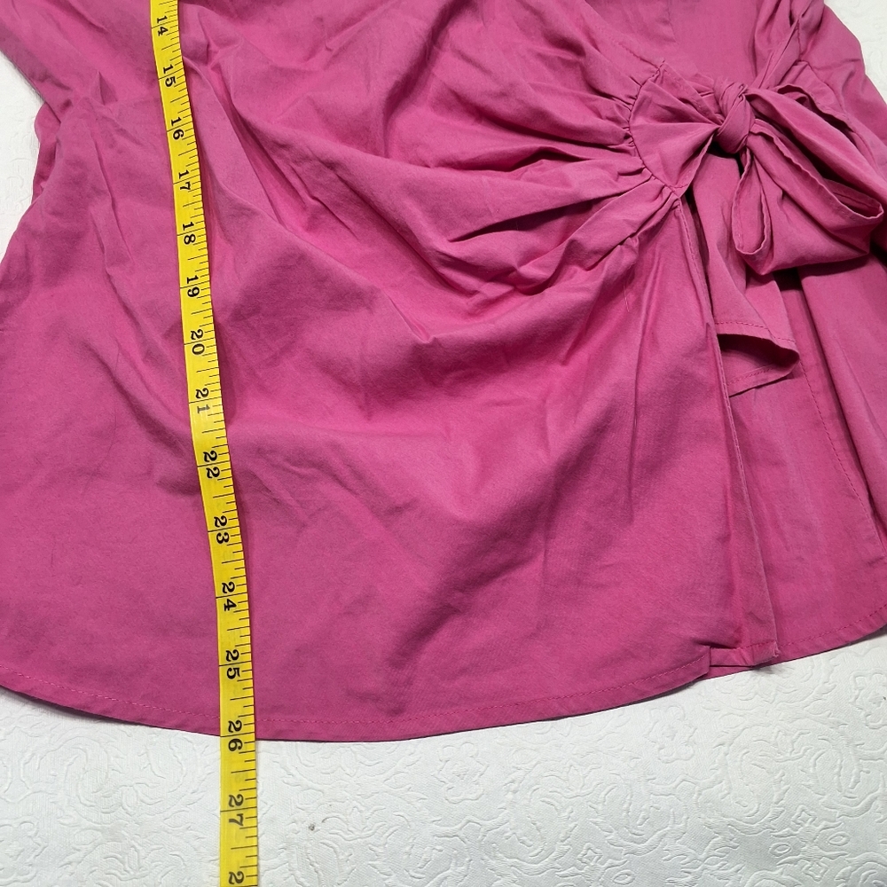 Express Design Studio Top Pink Wrap Shirt Blouse Size L . - Picture 7 of 9